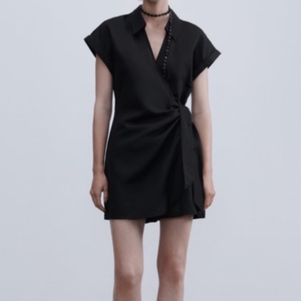 Zara Black Linen Romper